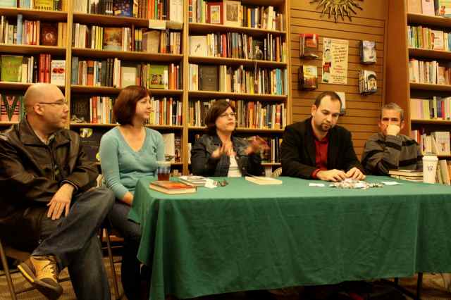 Allen Zadoff, L.K. Madigan, Sara Zarr, me, Andrew Smith