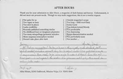 After Hours rejection. After Hours rejection.