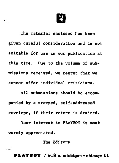 Playboy letter